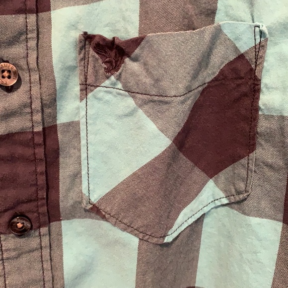 Blue and black plaid button down shirt - Picture 3 of 3